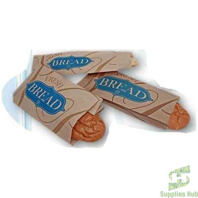 Fresh Bread Bags Small 6" x 3.5" x 16", Kraft, Printed | 1000 Pcs