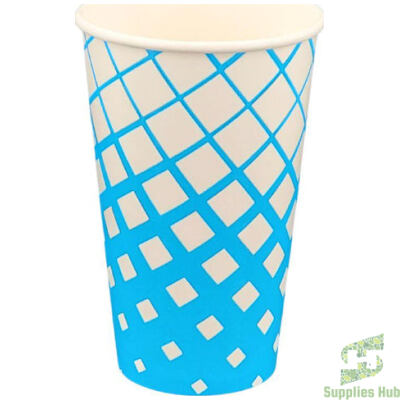 16oz Cold Paper Cups - Ice Blue Print | 500 Pcs