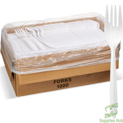 Plastic Forks - White - Bulk | 1000 Pcs