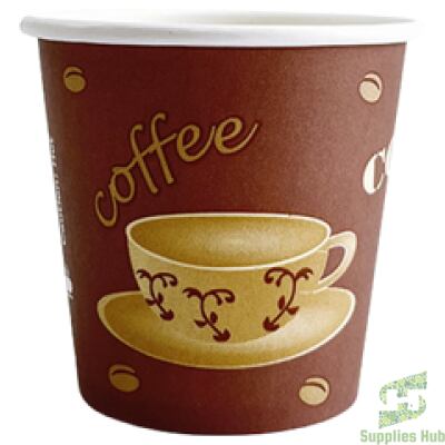 8 oz Hot Paper Cups - Ebony Print  | 1000 Pcs