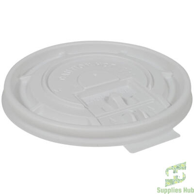 White Flat Tear Back Lids for 10-24oz Hot Cup | 1000 Pcs