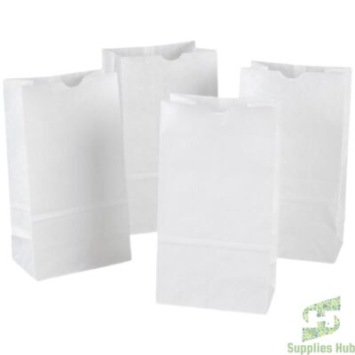 Paper Bags - White  #10 - 10LB ,Bundle | 500 Pcs