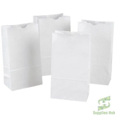 Paper Bags - White  #2 - 2LB , Bundle | 500 Pcs