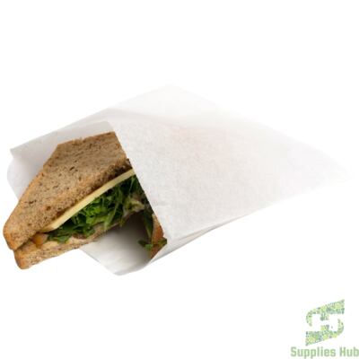 Sandwich Bags - 6" x 2" x 9", Jumbo, Grease Proof, White | 1000 Pcs