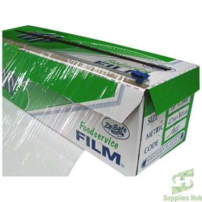 24" x 2000' Food Film Wrap with Slide Cutter Box | 1 Roll