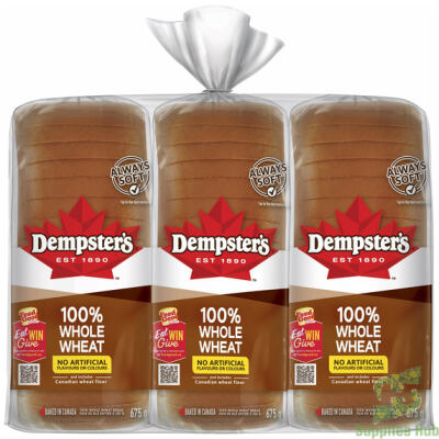 Dempster's 100% Whole Wheat Bread 675 g | Pack of 3