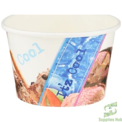 4oz Ice Cream Paper Cups - Celebration Print | 1000 Pcs