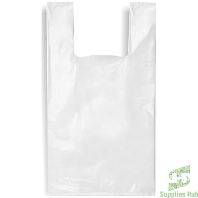 S1 - White Plastic Shopping Bag Small | 16 LB